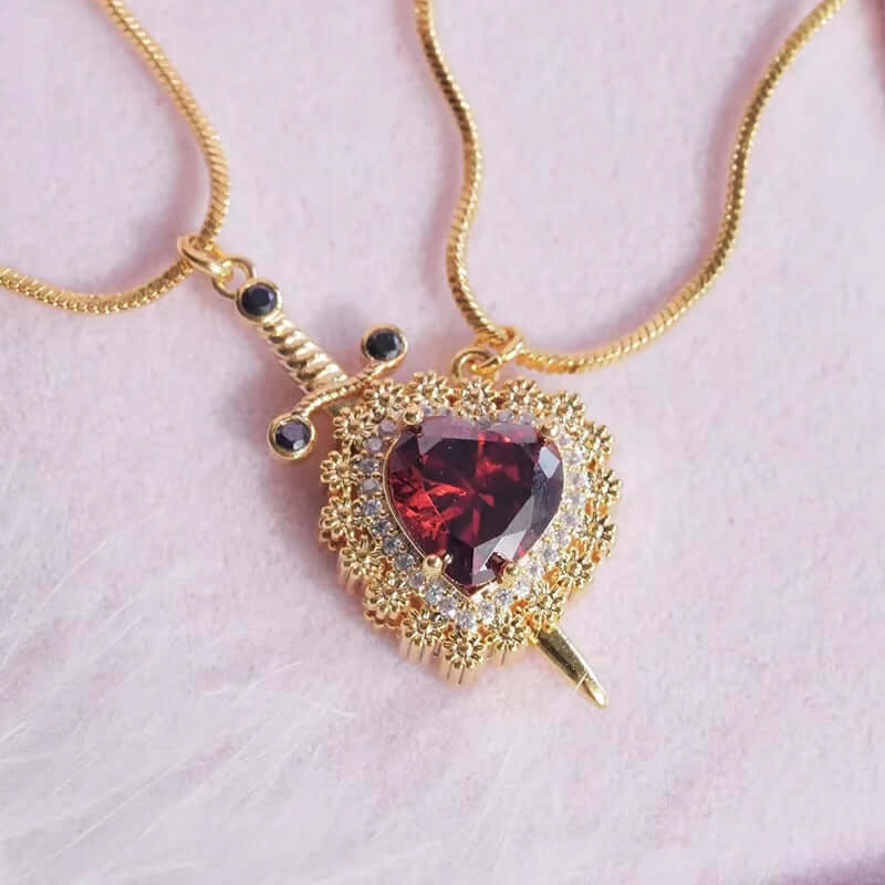 Heart & Sword: Couples Necklace