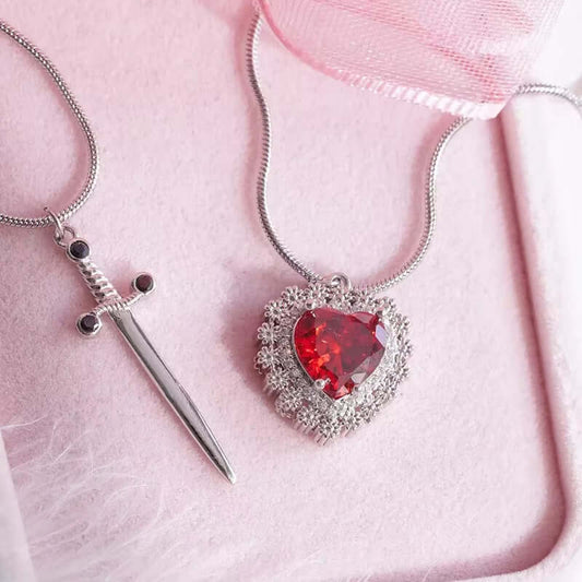 Heart & Sword: Couples Necklace